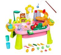 Generico Kid Water Table, Beach Outdoor Toy, Electric Pump, Educational Fishing Game, Sensory Pretend Play for Ages 3-8 Boys Girls Travel Birthday Picnic, 23.62x16.73x17.32 Inches