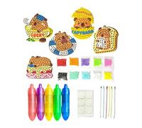 Generico Kids Bead Kit - Inspire Creative Craft Learning Through Play, Colourful Dotting Bead Set Fun Design, Multi Shape Beads + Easy Thread Tools, Child-Safe Durable Material, for Home, School & Bi