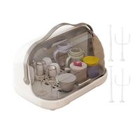 Generico Kids Bottle Drying Rack - Dust Proof Organizer for Nursing Bottles | Multipurpose Bottle Holder with Sections for Nipples Pump Parts Cups | Kitchen Counter Dining Room Living Room Bedroom