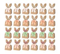 Generico Kids Easter Bags - 24 Pieces Paper Bunny Ears, Reusable Candy Wrap Sacks with Festive Print Design for Birthday Celebration, Holiday Event, Treat Exchange And Dessert Toy Distribution
