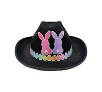 Generico Kids Easter Cowgirl Hat | Con Orecchie da Coniglio in Non Tessuto Western Simpatico - Costume Bambina Cappello da Cowgirl Pasqua | per Compleanni Feste Familiari Ricorrenze Palco