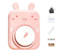 Generico Kids Electric Pottery Wheel Set Pottery Forming Machine,Pottery Machine,DIY Painting Supplies (Pink Bunny)