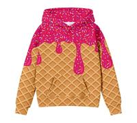 Generico Kids Felpa con Cappuccio/Sweatshirt Manica Lunga Morbida Felpe Top A Tunica per Bambina Stampa Festiva Carina Giacca Eleganti Ragazze Personalizzate Regalo Bambine E 4-15 Anni