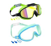 Generico Kids Goggles, Wide View Swim Goggles, Anti-Fog No-Leak Design with Nose Clip, Uv Protection Swimming Eyewear for Beach, Pool, Diving, Snorkeling, 6.5x2.56 Inches