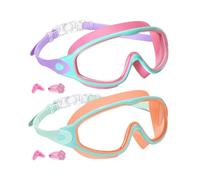 Generico Kids Goggles, Wide View Swim Goggles, Anti-Fog No-Leak Design with Nose Clip, Uv Protection Swimming Eyewear for Beach, Pool, Diving, Snorkeling, 6.5x2.56 Inches