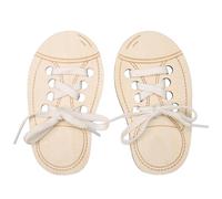 Generico Kids lacingToy - Wooden Shoe Threading Game, Learning Practice Board, Fine Motor Skill Trainer, Educational Toy with Easy Grip Design | Shoe lacingToy for Children Skill Development Use