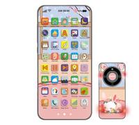 Generico Kids Learning Play Cell Phone, Touch Screen Rechargeable Phone Toy | Interactive Light-Up Learning Game Toy for Travel, Play, Early Learning, Kids Entertainment and Everyday Portable Use