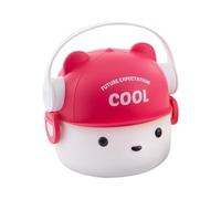 Generico Kids Lunch Box, Cute Bear Container, 6.4x5.98x1.26 Inches Double Layer Storage, Compact Food Holder for Salad Breakfast Meal Portion Control at School Hiking and Travel