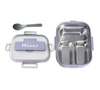Generico Kids Lunch Box, Stainless Steel Container, 6.7x5.1x2.4 Inches Compact Design, Leakproof Snack Organizer with Cutlery, Portable Food Carrier for Daycare, Picnic, School, Outings
