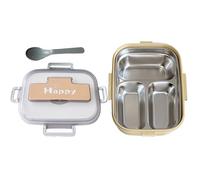 Generico Kids Lunch Box - Stainless Steel Lunch Box | Snack Containers For Adults With Utensils | 3-Compartment Leakproof Food Storage Box For Preschool School Offices Daycare Picnic Travel Offices