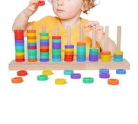 Generico Kids Matching Toy - Wooden Logical Thinking Toy | Early Learning Matching Stacking Game | Rainbow Color Sorting Sensory Preschoolers Children Home Classroom Travel