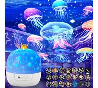 Generico Kids Projector for Bedroom，21 Sets of Films Ocean Night Light Projector, 360 Degree Rotation Jellyfish Kids Night Light for Decorating Birthdays,Christmas Gifts