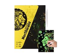 Generico Kids Scratch Paper, Handmade Glitter Scratchboard Art Set of 4, 8.27x5.91 Inches Safe & Fun Creative Crafts, Coloring Drawing Craft for Landscape And Animal Artwork to Men, Women