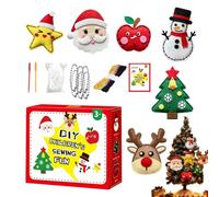 Generico Kids Sewing Kit - 6 Pieces Christmas Decor Sewing Set, Needle And Thread Kit, Kids Fun Decoration Tools, Kindergarten Preschool Activity | Holiday Window Party Trees Accessories Use