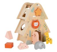 Generico Kids Shape Sorting Cube, Educational Toy with Animal Blocks, Wooden Early Learning Activity for And Kindergarten, Skill Growth And Parent-Child Bonding At Home Or School, 17x11x21cm