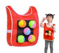 Generico Kids Stick Ball Vest - Playground Dodgeball Set, 5 Soft Balls Throw Catch Toy, Interactive Target Game | Comfortable Design With Easy Wear For Parent Child Outdoor Sports School Party Fun