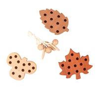 Generico Kids Threading Toy, Wooden Lace Block Puzzle Set, Educational Lacing Shapes, Fine Motor Skill Builder, Smooth Wood, Set of 3 with Ropes, for Toddler Active Learning Learning And Play