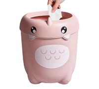 Generico Kids Trash Can, Cartoon Waste Bin, Bedroom Organizer, Open-Top Lidless Design, Lightweight Pp Construction, Under Desk or Kitchen Use, 30x22x16cm/11.81x8.66x6.3 Inches, 392g Pink 1 Piece