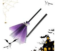 Generico Kids Witch Broom, Witch Costume Toy Broom Girls, Lightweight Cosplay Prop, Pretend Play Accessory for Trick-or-Treat, Toddler Dress-Up, Haunted House Festival Performance