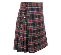 Generico Kilt in Tartan per Uomo Kilt in Tartan con Cinghie e Ampie Tasche Cargo Kilt da uomo Pantaloni casual da uomo