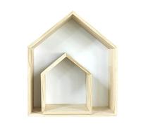 Generico Kinderlagerregal - Hausform Rack, Naturholz Cubby | Custom Shadow Box, individuelle große und kleine Kindergarten -Set Custom -Holzorganisatorin für Kinderzimmer und Spielzeugdisplay