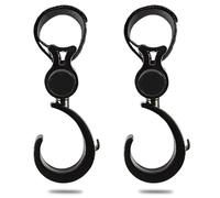 Generico Kinderwagen Clips - Rundum Rotierbar Taschenhalter, Flexibel Befestigung Stark, Doppelpack Zubehör | Langlebige Beutelhalterung für Babybedarf Shopping Stadtbummel Ausflug Organisation