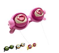 Generico Kinetic Crazy Moving Eyes Glasses with Manual Blink Action,Wacky Winking Novelty Glasses for Costume Parties (pink)