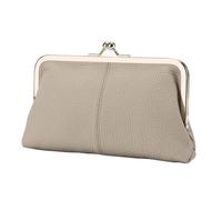 Generico Kiss Clasp Wallet - Women’s PU Leather Coin Purse, Multi Section Card Cash Organizer with Sturdy Secure Locking Feature, Helps Arrange Money and Cards Neatly, Ideal for Travel Handbag Pocket