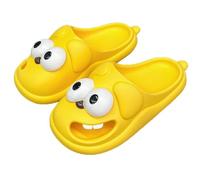 Generico Kissing Slippers, 3D Funny Cute Non-Slip EVA Thick Sole Tongue Big Eyed Dog Sandals, Unisex Cartoon Comfy Slippers (Yellow,5.5-6 Women/4-4.5 Men)