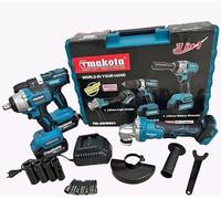 Generico kit 3in1 trapano avvitatore, svita bulloni a impulsi, smerigliatrice a 2 batterie con valigia e caricabatteria