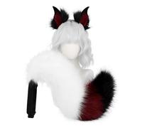 Generico Kit Animale Therian - Cerchietto Con Orecchie Da Volpe, Coda Lunga Regolabile In Pelliccia Sintetica Per Adulti, Cosplay Anime, Halloween