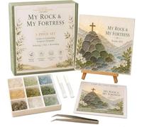 Generico Kit artistico in vetro marino Salmi di conforto e forza | Versetto biblico ispiratore, pezzi di vetro costiero, arredamento di fede per la casa, kit artistico cristiano