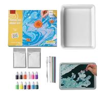 Generico Kit Artistico per Pittura marmorizzata - Set per marmorizzazione, Kit Fai da Te per Pittura sull'acqua per Bambini, Giocattolo educativo Creativo per Le Vacanze, Set di custodie rigide per