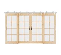 Generico Kit Binari Porta Scorrevole 366 cm Acciaio Inossidabile Argento,26kg,3295773