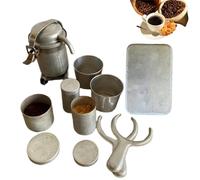 Generico Kit caffè da campeggio vintage extra raro, set espresso e pour over vintage, set da viaggio portatile per caffès all'aperto, regalo nostalgico per collezionisti amanti del caffè