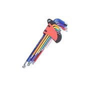 Generico Kit chiavi inglesi, compatibile for viti 9 pezzi braccio lungo esagonale da 1,5 mm a 10 chiave utensili manuali riparazione biciclette(HEX KEY SET SHORT)