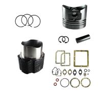 Generico Kit Cilindro e Pistone + Serie Guarnizione Completa e Paraoli Compatibile per Motore Lombardini Diesel 6LD 400 per Motozappa e Motocoltivatore