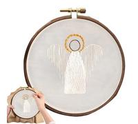Generico Kit de broderie Nativité - Ensemble complet avec tissu, fils et cercle en bois | Décoration artisanale à faire soi-même | Activité manuelle relaxante pour adultes, débutants
