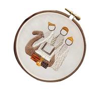 Generico Kit de broderie Nativité - Ensemble complet avec tissu, fils et cercle en bois | Décoration artisanale à faire soi-même | Activité manuelle relaxante pour adultes, débutants