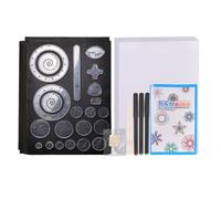 Generico Kit de dessin à spirales - Pochoir de bricolage avec stylo | Règle de dessin avec gabarit | Pour maternelle, école, classe, maison, fête, anniversaire, garçons, filles, d'âge