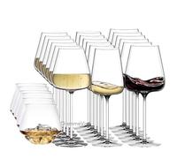 Generico Kit Degustazione Etoile, 24 Bicchieri, Calici Professionali Italesse per Vino Rosso, Bianco, Spumante e Distillati