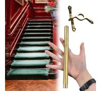 Generico Kit di aste per tappeti per Scale - 20 aste a Pressione da 50 cm per Una Facile Installazione, Viti Incluse - Ideale per Fissare tappeti e passatoie per Scale,