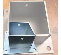 Generico Kit di Base per palo in Acciaio Inossidabile Resistente - Ancoraggio a Flangia Versatile per Cassette postali e recinzioni in Legno, Adatto a Diversi diametri di palo, Soluzione Ideale per i
