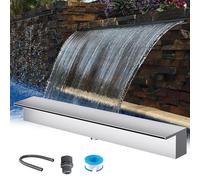 Generico Kit di Cascata per laghetto con Tubo corrugato Resistente, Ideale per Giardino e laghetti per Pesci, in Acciaio Inossidabile antiruggine, Lunghezza 114 cm (45")