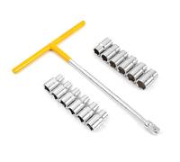 Generico Kit di chiavi a bussola da 13 pezzi con driver maniglia T e set bussole attrezzi per riparazioni automobilistiche uso domestico metrico
