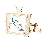 Genérico Kit Di Costruzione Per Bambini - Giocattolo Stem In Legno A Forma Di Televisore, Apprendimento Creativo | Macchina Di Animazione Con Manovella Per Equitazione, Bambini, Ragazze, Regalo Di