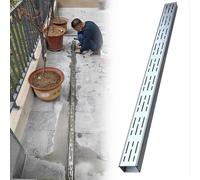 Generico Kit di drenaggio a Canale Poco Profondo per Patio - Grondaia di drenaggio Facile da installare per Bordi Piscina, Cemento, pavimentazioni, vialetti e Prati - Soluzione Efficace per la gestio