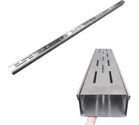 Generico Kit di drenaggio a Canale Stretto da 1 Metro per drenaggio Esterno, Cortile, Cemento e Gazebo - Tubo per grondaia in Acciaio Inossidabile con Confezione da 20 (