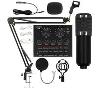 Generico Kit di microfono Studio Set-Condenser Icona di registrazione | Qualità del suono professionale | Shockmount Bracket, Accessori per filtri in vaso, interfaccia USB, Simple Plug, Play Company