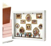 Genérico Kit di sagome mini museo fai da te - cornice ombreggiata con luci, figure in miniatura e illuminazione, 11 pezzi di cornici con 8 figurine - per tavolo San Valentino matrimonio
